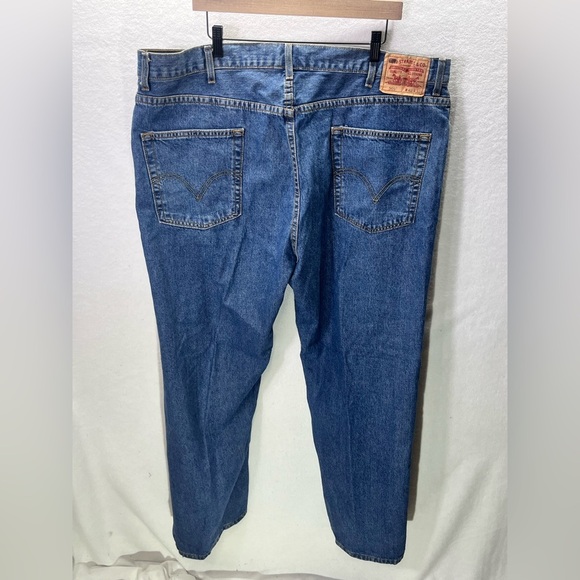 Levis 569 Loose Straight Jeans Mens 42/32 Blue Denim Work Comfort Casual 1813 - Picture 7 of 9